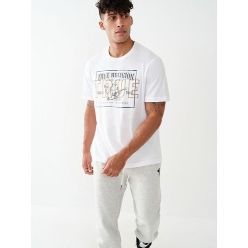 True Religion Mens Relaxed True SRS Short Sleeve Tee - White‎ - Size XXL, NWT